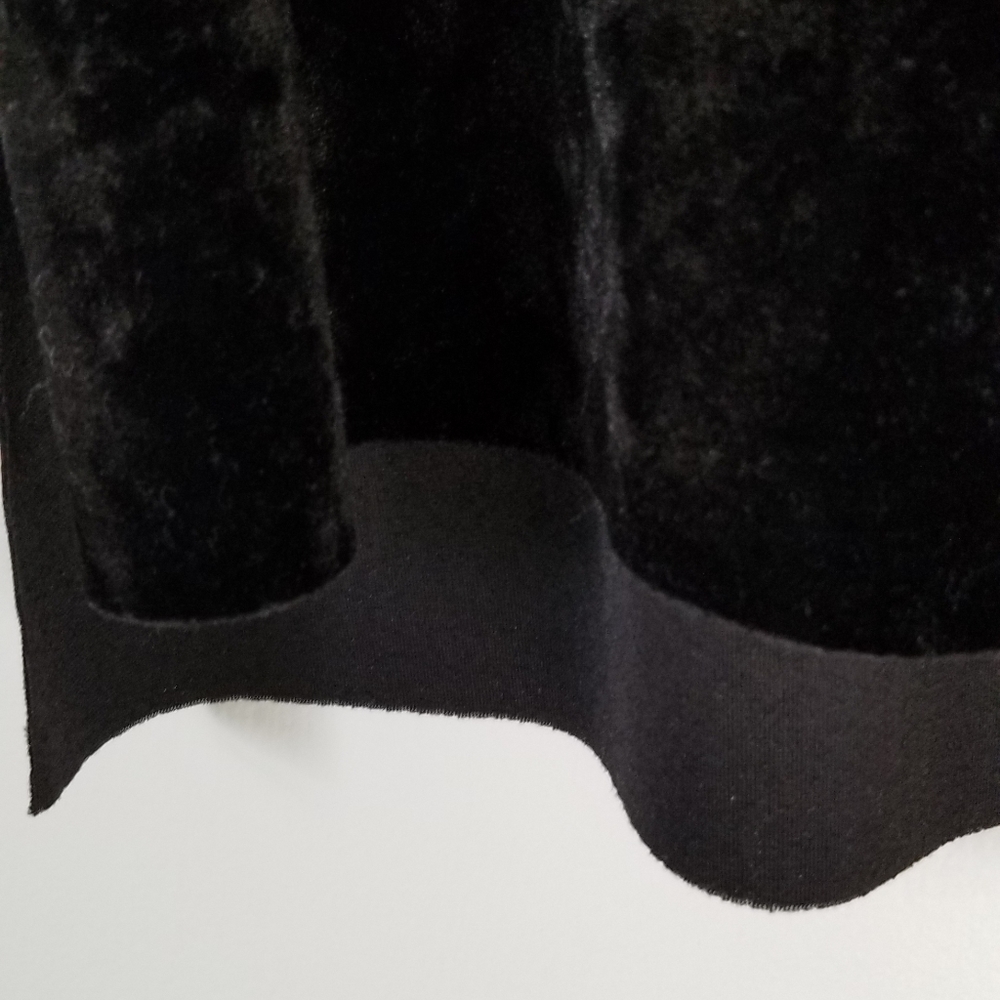 Falls Creek Black Faux Velvet Short Sleeve Top L - Picture 5 of 8